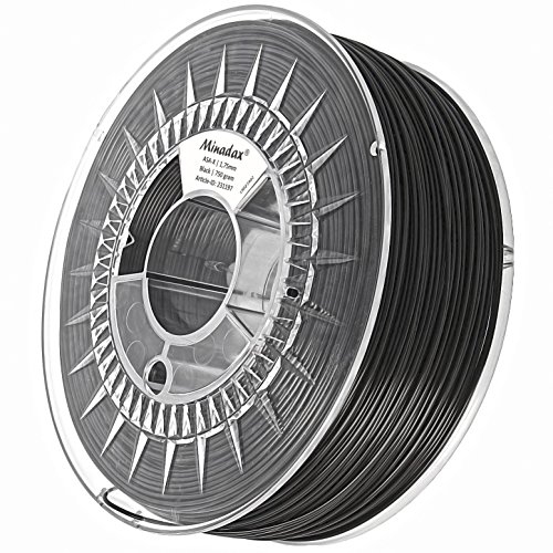 Minadax® 0,75kg Premium Qualität 1,75mm ASA-X-Filament schwarz für 3D-Drucker hergestellt in Europa