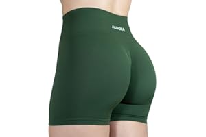 AUROLA Dream Collection - Pantalones Cortos de Entrenamiento para Mujer, Cintura Alta, sin Costuras, para Correr, Gimnasio, Yoga