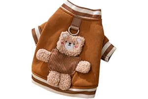 Galatée Maglione Per Cani Con Anello a D, Cappotto Invernale Caldo, Felpa Morbida Per Piccola Taglia e Gatti (L, Marrone)