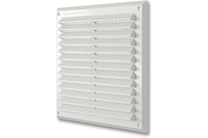 La Ventilazione AR2323B Griglia di ventilazione quadrata in Plastica bianca, da Sovrapporre con rete antinsetti. Dimensioni 227x227 mm