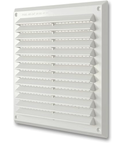 Vecamco Covent Gitter Rund – Weiß, Mit Moskitonetz, ABS, Durchmesser 8/12,5 Cm, Für Lüftung & Schutz