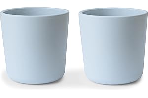 ‎MUSHIE Mushie Zestaw 2 kubków dla dzieci, wyprodukowany w Danii, nie zawiera BPA i nadaje się do mycia w zmywarce, wysokiej jakości, bezpieczny i trwały sprzęt dla małych chłopców