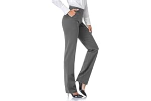Tapata Donna 71cm/76cm/81cm/86cm Pantaloni Dritti Elasticizzati con Tasche, Tall/Regolare/Pettie per Ufficio Affari Casual