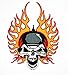 Produktbild Big Skull Helm Spike Flaming Patch Weste/Jacke Biker Patch Motorrad Fahrer Biker Tattoo Jacke T-Shirt Patch Sew Iron on gesticktes Schild Badge