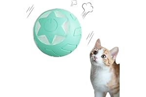 Peticularz Jouet Balle per Chat, Jouet Automatique interactif powerball pour Chats & Chien, Jeux Power Ball Divertisement & Stimulation, Jouet pour Chaton (Bleu avec Motif d'étoiles)