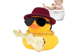 Lecerrot Paperella di Gomma per Auto,Squeak paperelle di Gomma Ornamenti per Auto | Auto Cruscotto Decorazione con Cappello Strumento Musicale Collana Occhiali da Sole per Cruscotto Auto, Casa