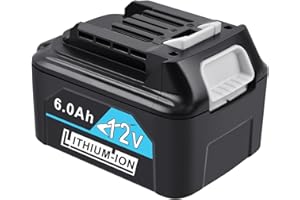iPrize Batería de ion de litio de repuesto para Makita BL1020B BL1021B BL1040 BL1041B (10,8 V/12 V, 6,0 Ah, ion de litio)