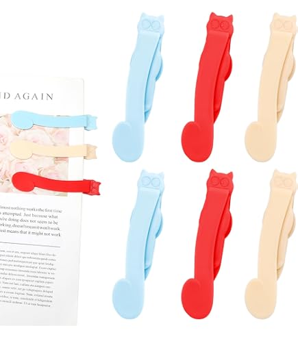 6pcs Marque-Page Automatique, Marque-Pages en Silicone pour la Lecture Uniques Clip pour Marque-Page Cadeaux pour les Amoureux des Livres Femmes Hommes Enfants Enseignants (3 Couleurs