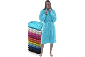 LEBENGOOD Peignoir pour femme et homme, 100% coton éponge américain, 400 g, avec ceinture, poches, peignoir doux, serviette de douche