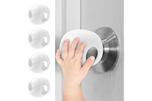 GCRQ Paquete de 4 fundas reutilizables para pomos de puerta a prueba de bebés, a prueba de bebés, protector de manija de puerta para niños, ajuste universal, fácil agarre, diseño con cerradura
