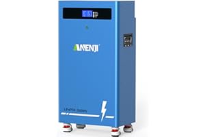 Aninerel 300AH 48V LiFePO4 Batterie 15KWh Batterie 51.2V 12000+ Zyklen Wiederaufladbare Batterie mit BMS Wandmontierter Energiespeicher für Photovoltaikanlage RV