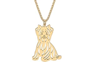 YAYAKO Edelstahl Golden Retriever Hund Halskette Kette Anhänger 18K Gold Halskette Hund Geschenke für Hundeliebhaber Frauen Mädchen