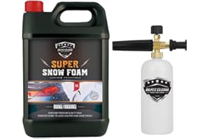 BLITZ CLEAN Snow Foam & Snow Cannon Car Shampoo PH Neutral Wash Detailing Valeting Kit For Car Van Caravan 5L Super Thick Pre Wash With Professional Karcher K Range Snow Cannon Lance (5L ORANGE + CANNON)