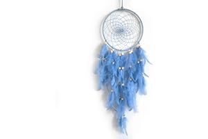 ZPSCXQ 1Pcs Dream Catchers, Dream Catcher for Girls, Blue Feather Ornament Wind Chime Dream Catcher Suitable for DIY Gift, Home, Bedroom, Wall, Room, Window Decoration