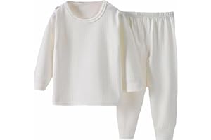 Hikewin Unisex Kids Thermal Underwear Sets Boys Girls Winter Base Layer Top & Bottom Fleece Cotton Warm Soft Underwear Pajamas 6Months-11Years