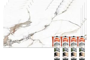 IZODEKOR Marble Look Wall Cladding – 4 pcs 120x60 cm – Wall Panels for Bathroom, Kitchen & Bedroom – Tile Alternative – Includes 4 Adhesive Sealants | Garden of Eden