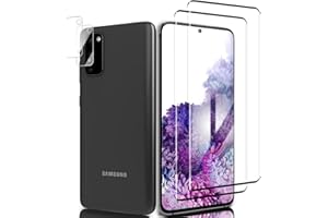 THREE-TREE 2&2 Stück für Panzerglas & Kamera Schutzfolie für Samsung Galaxy S20 4G/5G, Panzer Schutz Glas Fingerabdruck-ID Unterstützen,3D-Volle Bedeckung Passt Perfekt HD Displayschutzfolie für Samsung S20-1