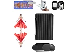 Donubiiu Handy-Reflexionskamera,Mirror Reflection for Phone Camera, Smartphone Camera Mirror Reflection Clip Kit,Suitable for Travel and Easy to Carry (Black)