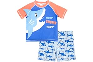 VICROAD Boys Rash Vest & Shorts 2 Piece Swim Set Ages 3 to 8 Years