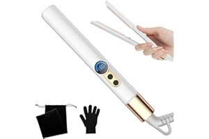 UMIGA lisseur cheveux, Ionique lisseur, 2 in 1 fer a lisser, mini lisseur pour cheveux courts, 4 réglages de température pour tous types de cheveux, arrêt automatique en 60 mins avec écran LCD