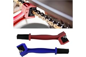 GTLM 2 Piezas Kit Limpia Cadenas Moto,Doble Cabeza Limpiador Cadena Moto con Cerdas Largas y de Tres Caras,Universal Kit Cepillo Cadena Moto para Moto,Bicicleta,Mountain Bike