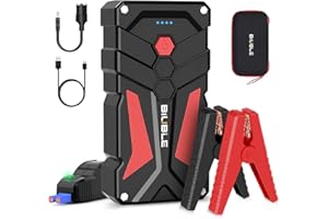 BIUBLE Booster Batterie 5000A 26800mAh, 12V Démarreur de Voiture Portable, Jump Starter pour Véhicule(Tout Gaz ou 8.0L Diesel) avec Lampe LED, Pinces de Sûreté Intelligentes, Sac de Transport