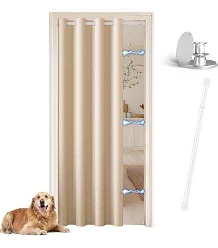 Rideau De Porte Thermique Isolation Phonique - Épaissi PU Imperméable Gris Argent 110x210cm