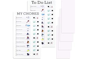 XUHN Tabla De Tareas De Plástico Personalizado 2 Piezas Memo Checklist Boards Para Niños Adultos Diario Lista De Tareas Lista De Control Con 6 Piezas Papel En Blanco Para Planificador Calendario