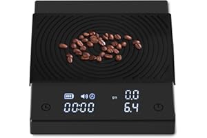Black Mirror Basic 2, TIMEMORE Pour-Over Coffee Scale with Timer, Flow Control, 0.1g Accuracy, Featuring Automatic Timer, 2000g Capacity, Black