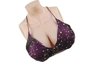 KUMIHO Faux Seins en Silicone Artificielle Poitrine Forme Poitrine Prothèse pour Crossdresser Transgenres Drag Queen Mastectomie Peau réaliste, Remplie de Silicone, E Cup, Asiatique Jaune