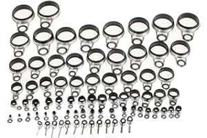 ARMYJY 78 anillos guía de caña de pescar, guías de sección de caña ISO, anillo telescópico de punta para caña de pescar en roca DIY