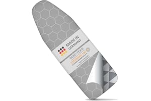 arteneur Housse Table à Repasser 130x45 pour Centrale Vapeur - Fabriqué en Allemagne avec Bande Élastique Resserrable, Thermo Reflect, Épaisse Mousse et Molleton (L)