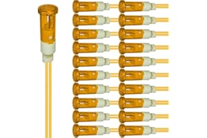 Gebildet 20pcs LED Indicatore Luminoso 10mm Indicatore LED a Risparmio Energetico Voltaggio Corrente AC/DC 12-24V Dimensioni Foro di Montaggio Quadrato 10mm (giallo)