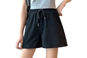 QKEPCY Pantalones Cortos Deportivos Mujer Pantalón Deporte Casual Verano Pantalones Chándal Mujer Algodón Pantalones Cortos de Pijama con Cordón para Yoga Correr Jogging