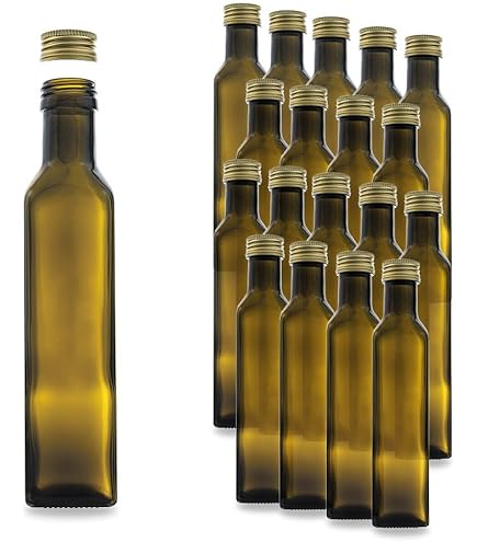 gouveo Set van 12 crèmepotjes, 15 ml, van mat glas met schroefdeksel, goudkleurig, lege