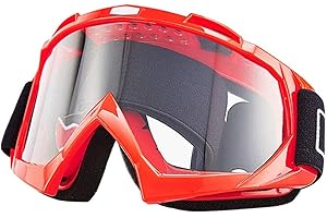 Mdurian Gafas de Moto Aviador Estilo piloto Motocicleta Gafas de esquí ATV Dirt Racing Scooter de Gafas de Sol con protección UV a Prueba de Polvo len Transparente