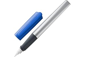 Lamy nexx blue - Stylo Plume avec grip antidérapant et plume acier poli en taille A - corps triangulaire en aluminium - avec cartouche T 10 bleue - Droitier