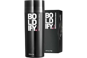 BOLDIFY - Fibras capilares, ocultan completamente la pérdida del cabello, 100% fibras de algodón no detectables, bote gigante de 56 g, engrosamiento instantáneo del cabello (Negro)