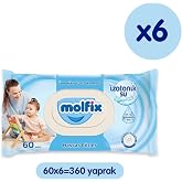 Molfix Izotonik Sulu Islak Mendil Hassas Ciltler 60'Li X 6 Adet (360 Yaprak)