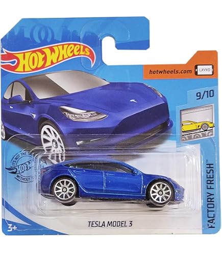 HOT WHEELS - Tesla Model Y Dark Grey #37 HW Green Speed 1/10 Long Card HOT WHEELS - Tesla Model Y Dark Grey #37 HW Green Speed 1/10 Long Card
