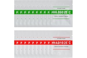 Nynelly 20pcs/Set PH Test Meter Measure Calibration Solution PH Buffer Powder 4.01/6.86 Calibration Point for Quick Easy Accurate pH Calibration Water Purity BI672