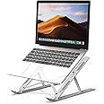 PHOCAR Portable Laptop Stand, Adjustable Tablet Notebook Stand for iPad, MacBook Pro, Laptop Desk Riser Foldable Notebook Cooling Stand for MacBook, Dell, Asus, Lenovo - Silver