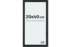 yd. Your Decoration - 20x40 cm - Cadres Photo en MDF Avec Verre acrylique - Anti-Reflet - Excellente Qualité - Noir Grain de Bois - Cadre Decoration Murale - Mura