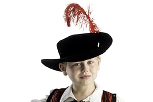 Dress Up America Chapeau de mousquetaire de garçons Plume rouge , Taille unique , Noir , all Ages