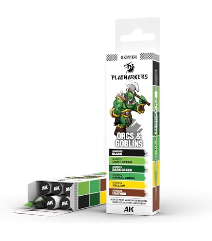 AK Interactive Playmarkers Set – 6 Acryl Markers Voor Kleding En Ornamenten, Ideaal Voor Modelbouw En Miniaturen