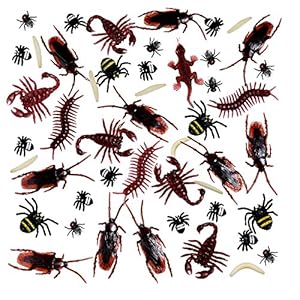 156 Piezas de Insectos Plásticos Realistas, Cucarachas, Arañas, Gusanos y Moscas Falsas para Fiesta de Halloween y Decoración