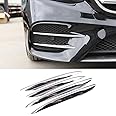 DIYUCAR 4 X Chrome ABS Plastic Front Fog Lamp Strip Cover Trim For E Class W213 2016 2017 2018 E43 AMG Auto Accessories (Shiny Silver)