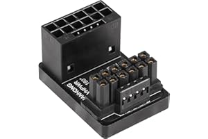 CERRXIAN Adapter kątowy 12VHPWR 180 stopni, PCI-e 5.0 12VHPWR ATX3.0 600 W 16-pinowy kąt 180 stopni żeński na męski, do karty graficznej GPU 12+4-pinowy RTX 3090Ti 4070Ti 4080 4090 (typ B)
