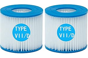 CXYXHW Cartucho de repuestofiltro de piscina para Bestway VII y tipo D, para piscinas Hot Spring Spa de piscina, filtro de piscina hinchable reutilizable, cartucho de filtro de repuesto (2)