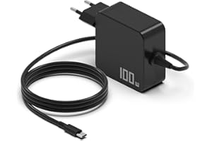 Hafiuege 100W USB C Cargador portátil para ASUS, HP, Lenovo, MacBook, Acer, Samsung, Xiaomi, Huawei etc 100W y Todos los Dispositivos Tipo C de Menos Adaptador Universal